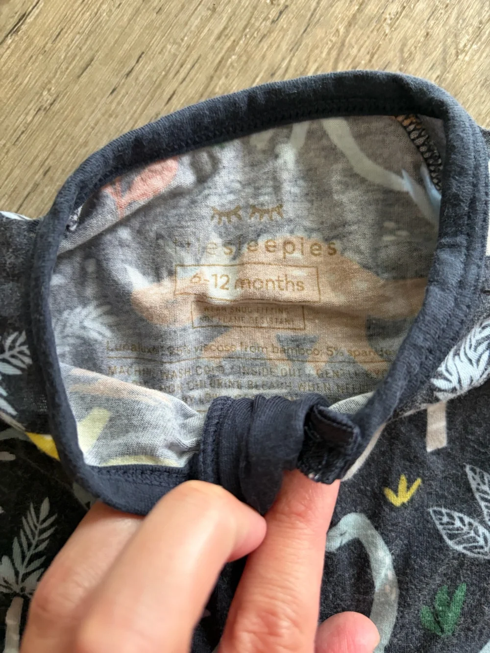 Little Sleepies shorty zippy- Navy Jurassic Jungle collection